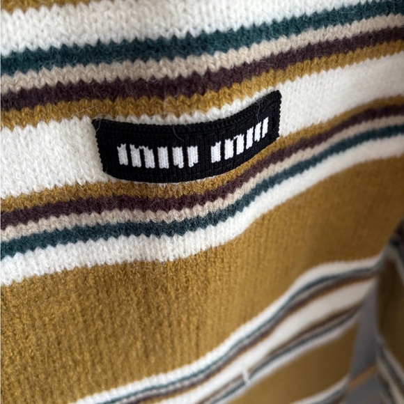 Miu Miu Yellow Striped Cardigan - Picture 3 of 5